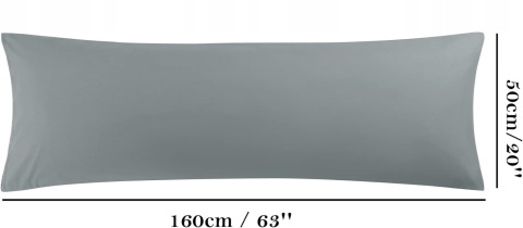 Poszewka na Poduszkę z Mikrofibry Długa 50×160 cm Szybkoschnąca Ciemnoszary Poszewka na Poduszkę z Mikrofibry Długa 50×160 cm Szybkoschnąca Ciemnoszary