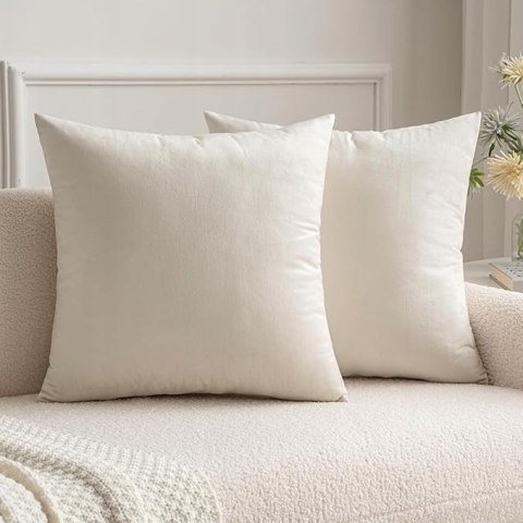 Poszewki Aksamitne 30x30 cm 2 szt. MIULEE Miękkie Ukryty Zamek - Kremowy Poszewki Aksamitne 30x30 cm 2 szt. MIULEE Miękkie Ukryty Zamek - Kremowy