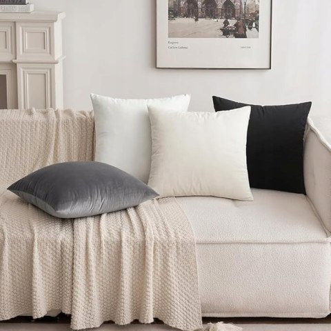 Poszewki Aksamitne 30x30 cm 2 szt. MIULEE Miękkie Ukryty Zamek - Kremowy Poszewki Aksamitne 30x30 cm 2 szt. MIULEE Miękkie Ukryty Zamek - Kremowy