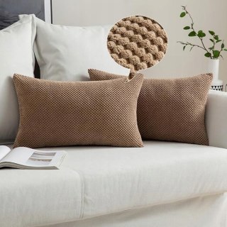 Poszewki Dekoracyjne PREMIUM 30x50 cm MIULEE Ukryty Zamek - 2 szt. Brązowe