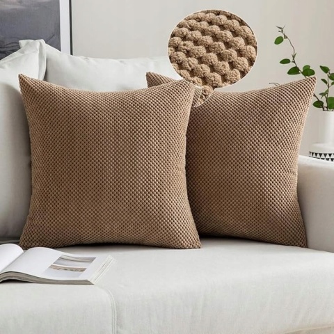 Poszewki Dekoracyjne PREMIUM 50x50 cm MIULEE Ukryty Zamek - 2 szt. Brązowe Poszewki Dekoracyjne PREMIUM 50x50 cm MIULEE Ukryty Zamek - 2 szt. Brązowe