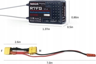 Radiolink RC6GS V3 Nadajnik RC 7CH z Odbiornikiem R7FG Telemetria Żyroskop