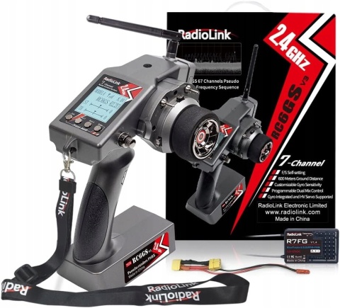 Radiolink RC6GS V3 Nadajnik RC 7CH z Odbiornikiem R7FG Telemetria Żyroskop Radiolink RC6GS V3 Nadajnik RC 7CH z Odbiornikiem R7FG Telemetria Żyroskop