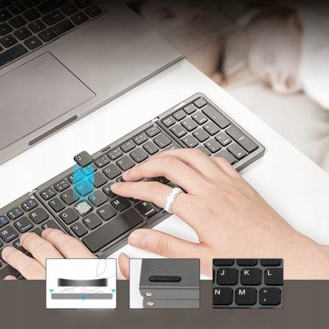 Składana klawiatura Bluetooth Sikai z klawiaturą numeryczną QWERTY Składana klawiatura Bluetooth Sikai z klawiaturą numeryczną QWERTY