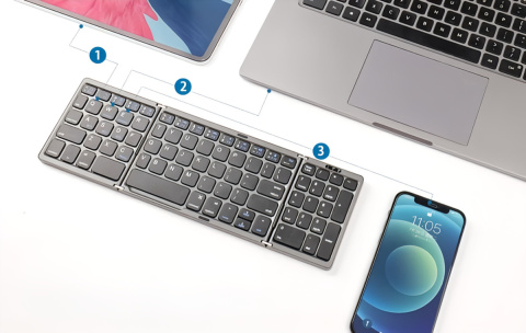 Składana klawiatura Bluetooth Sikai z klawiaturą numeryczną QWERTY Składana klawiatura Bluetooth Sikai z klawiaturą numeryczną QWERTY