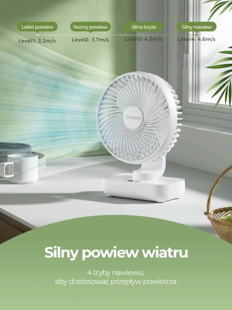 Wentylator mini Ocoopa D606Y biały