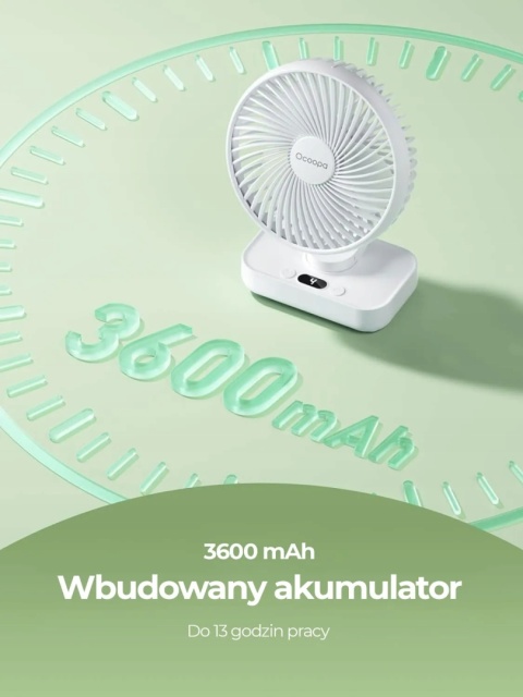 Wentylator mini Ocoopa D606Y biały