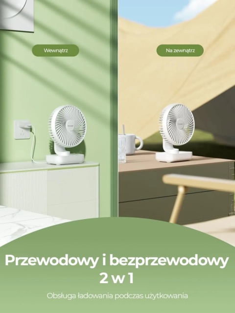 Wentylator mini Ocoopa D606Y biały