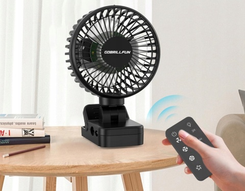 Wiatrak Wentylator z Klipsem LED + Pilot + Timer Akumulator 4000 mAh USB Wiatrak Wentylator z Klipsem LED + Pilot + Timer Akumulator 4000 mAh USB