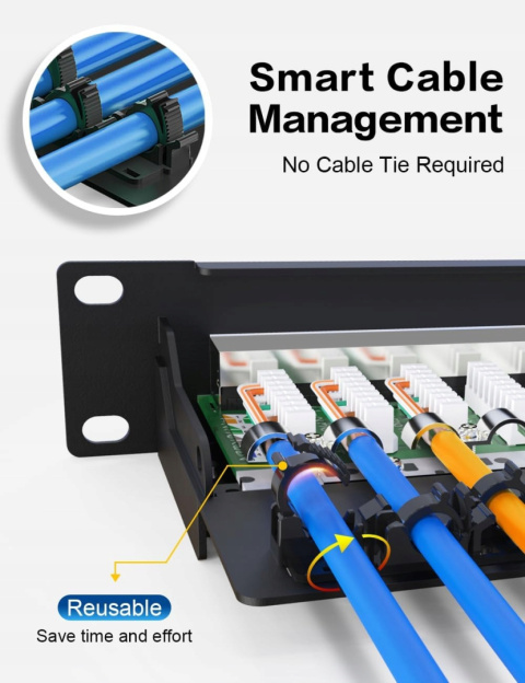 12-portowy panel krosowy 10 cali ekranowany CAT6A