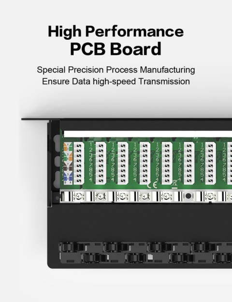 12-portowy panel krosowy 10 cali ekranowany CAT6A