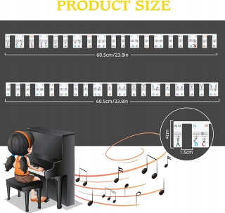 Naklejki Nuty na Klawisze do nauki gry na Fortepianie Klawiatura Pianino