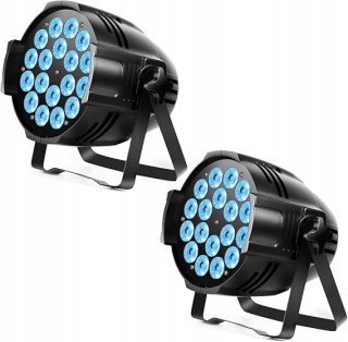 2x Reflektory LED RGBW 18 x 15 W Oświetlenie Sceniczne z DMX512 4w1 Lampy