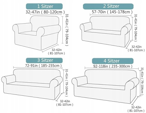 Elastyczny Pokrowiec na Sofę 4-osobową 235-300 cm Wodoodporny - Beżowy