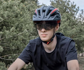 Kask rowerowy MTB LED z magnetycznym wizjerem Zdejmowana osłona - Rozmiar M