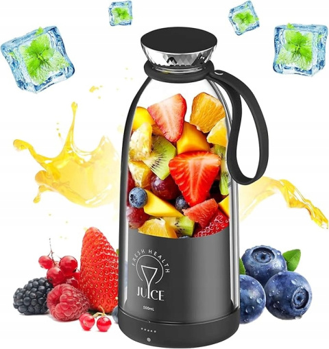 Mikser do Smoothie 500ml Przenośny Blender z 6 Ostrzami Butelka do Soków