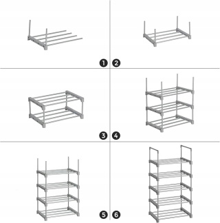 Regał na buty Metalowy 30gł. x 45szer. x 90wys Wielofunkcyjny Składany