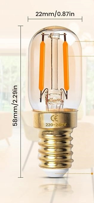 Zestaw 2szt. Żarówka LED 2W E14 Ciepła Biel 2200K 150lm Vintage Amber Glass