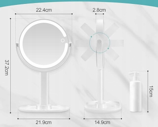 Podświetlane Lustro LED do Makijażu Powiększające 20X 3 Kolory Światła