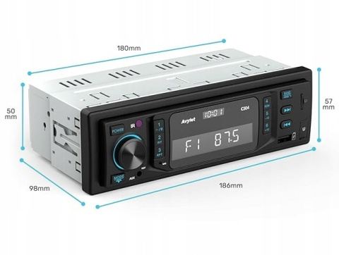 Radio samochodowe USB/AUX Bluetooth 5.0 FM/AM/RDS 7 kolorów LED