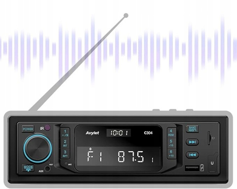 Radio samochodowe USB/AUX Bluetooth 5.0 FM/AM/RDS 7 kolorów LED