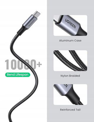 Kabel do Szybkiego Ładowania i Synchronizacji USB-C 3.0 (0.5M) UGREEN