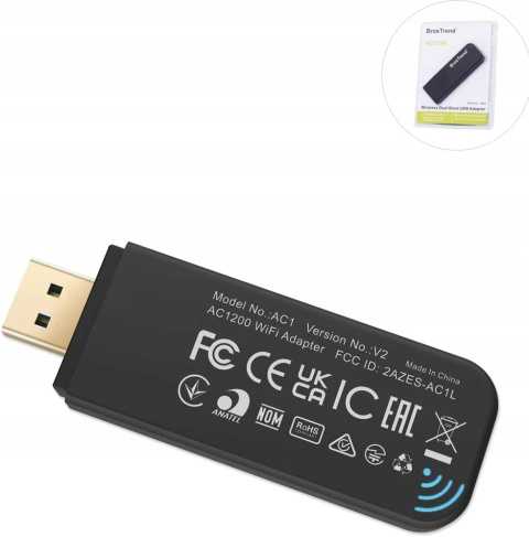 Karta sieciowa WIFI USB 3.0 BrosTrend AC1200 5 GHz/867 Mbps + 2,4