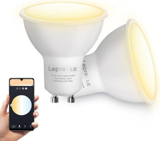 2x Inteligentna Żarówka LED Lepro GU10 Ściemniana 4,5W Alexa Google Home