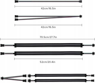 2x Taśma LED Neonowa RGBW 19,7 cala 12V Wodoodporna IP65 + 12 klipsów