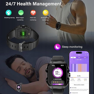 Smartwatch Męski Zegarek Licznik kalorii kcal Parametry Monitor aktywności