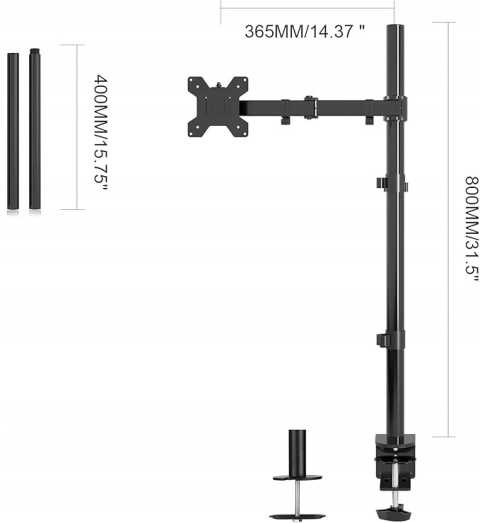 Uchwyt do ekranu Stojak na monitor 13-27'' do biurka Regulowany MD6821