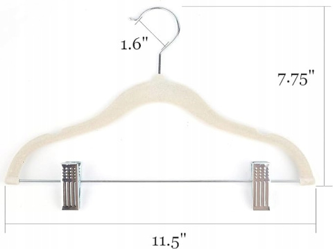 Antypoślizgowy wieszak na ubrania z klipsami