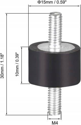 Gumowe antywibracyjne amortyzatory wstrząsów M4 10mm 8 sztuk