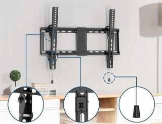 Uchwyt Ścienny BONTEC 37-82" TV LED LCD OLED, Nośność 60kg, Regulacja