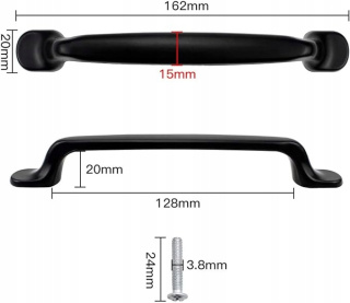 DXLing 12 szt. czarne uchwyty do szuflady w kształcie łuku