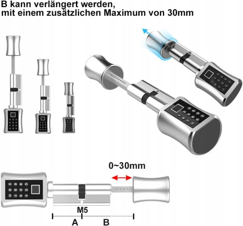 ELinkSmart z aplikacją Bluetooth Odcisk palca Klucz hasła zamek drzwi 60mm