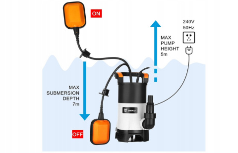 Pompa zatapialna DEKO 400 W 8000 l/h