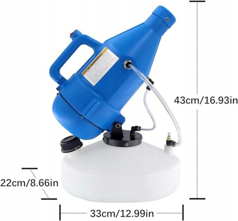 Przenośny elektryczny rozpylacz ULV 4,5 l,do dezynfekcji do szpitala hotelu