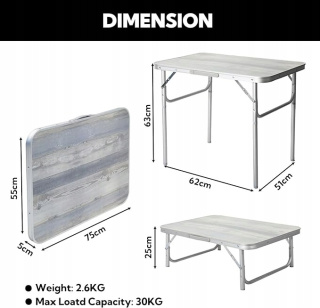 Stół turystyczny Join Nature 51 x 62 x 63 cm odcienie szarości